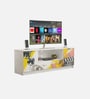 Zebra Digitally Printed TV Entertainment Unit With UV Protected Coating & Storage In White Finish