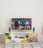 Zebra Digitally Printed TV Entertainment Unit With UV Protected Coating & Storage In White Finish