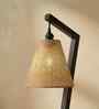 Zed Wooden Floor Lamp with Jute Shade & Brown Base