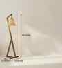 Zed Wooden Floor Lamp with Jute Shade & Brown Base