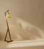 Zed Wooden Floor Lamp with Jute Shade & Brown Base