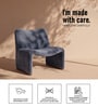 Zeenvik Sculpted Lounge Chair In Steel Blue Colour