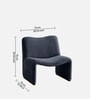Zeenvik Sculpted Lounge Chair In Steel Blue Colour