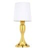 Zehra Iron Table Lamp with Cotton Fabric Lampshade (Gold & White)