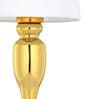 Zehra Iron Table Lamp with Cotton Fabric Lampshade (Gold & White)