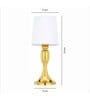 Zehra Iron Table Lamp with Cotton Fabric Lampshade (Gold & White)