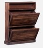 Zeist Solid Wood Tilt Out Shoe Rack In Provincial Teak Finish