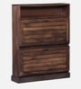 Zeist Solid Wood Tilt Out Shoe Rack In Provincial Teak Finish