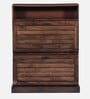 Zeist Solid Wood Tilt Out Shoe Rack In Provincial Teak Finish