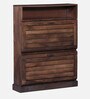 Zeist Solid Wood Tilt Out Shoe Rack In Provincial Teak Finish