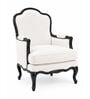 Zelia Teak Wood Chair With Suede Fabric In White Colour