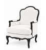 Zelia Teak Wood Chair With Suede Fabric In White Colour