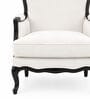 Zelia Teak Wood Chair With Suede Fabric In White Colour