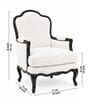 Zelia Teak Wood Chair With Suede Fabric In White Colour