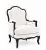 Zelia Teak Wood Chair With Suede Fabric In White Colour