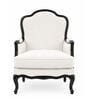 Zelia Teak Wood Chair With Suede Fabric In White Colour