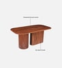 Zelkova Acacia Wood 6 Seater Dining Set In Natural Glazed Finish with Revolving Chair In Beige Fabric Zelkova Acacia Wood 6 Seater Dining Set In Natural Glazed Finish with Revolving Chair In Beige Fabric