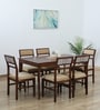 Zellige Solid Wood 6 Seater Dining Set In Tubbaq Finish