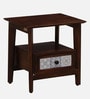 Zellige Solid Wood Bedside Table In Tubbaq Finish With Drawer