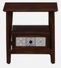 Zellige Solid Wood Bedside Table In Tubbaq Finish With Drawer