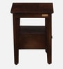 Zellige Solid Wood Bedside Table In Tubbaq Finish With Drawer