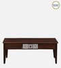 Zellige Solid Wood Coffee Table In Tubbaq Finish With Drawer