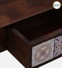 Zellige Solid Wood Coffee Table In Tubbaq Finish With Drawer