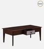 Zellige Solid Wood Coffee Table In Tubbaq Finish With Drawer