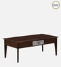 Zellige Solid Wood Coffee Table In Tubbaq Finish With Drawer