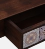 Zellige Solid Wood Coffee Table In Tubbaq Finish With Drawer