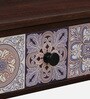 Zellige Solid Wood Console Table In Tubbaq Finish With Drawer