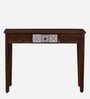 Zellige Solid Wood Console Table In Tubbaq Finish With Drawer