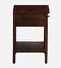 Zellige Solid Wood End Table In Tubbaq Finish With Drawer