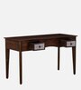 Zellige Solid Wood Study Table In Tubbaq Finish With Drawers