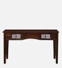 Zellige Solid Wood Study Table In Tubbaq Finish With Drawers