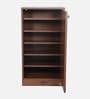 Zen 12-Pairs 1 Door Shoe Cabinet With Adjustable Shelf In Columbian Walnut Finish