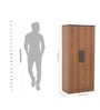 Zen 2 Door Wardrobe In Brown Finish