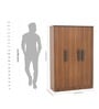 Zen 3 Door Wardrobe In Brown Finish