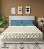 Zen Blocks Blue 144 Tc Cotton King Bedsheet With 2 Pillow Covers