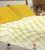 Zen Blocks Yellow 144 Tc Cotton King Bedsheet With 2 Pillow Covers