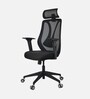 Zen Breathable Mesh Ergonomic Chair in Black colour With Headrest