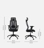 Zen Breathable Mesh Ergonomic Chair in Black colour With Headrest