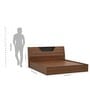 Zen King Sized Bed In Brown Finish With Hydraulic Storage