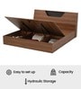 Zen King Sized Bed In Brown Finish With Hydraulic Storage