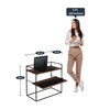 Zen Metal Portable Table in Black & Brown Finish