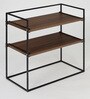 Zen Metal Portable Table in Black & Brown Finish