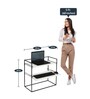 Zen Metal Portable Table in Black & White Finish