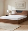 Zen Queen Sized Bed In Brown Finish With Hydraulic Storage