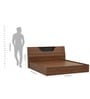 Zen Queen Sized Bed In Brown Finish With Hydraulic Storage
