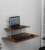 Zen Wall Mounted Table in White & Brown Finish